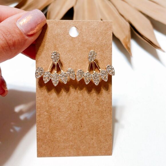 Diamond decor stud earrings #391 - Picture 2 of 6